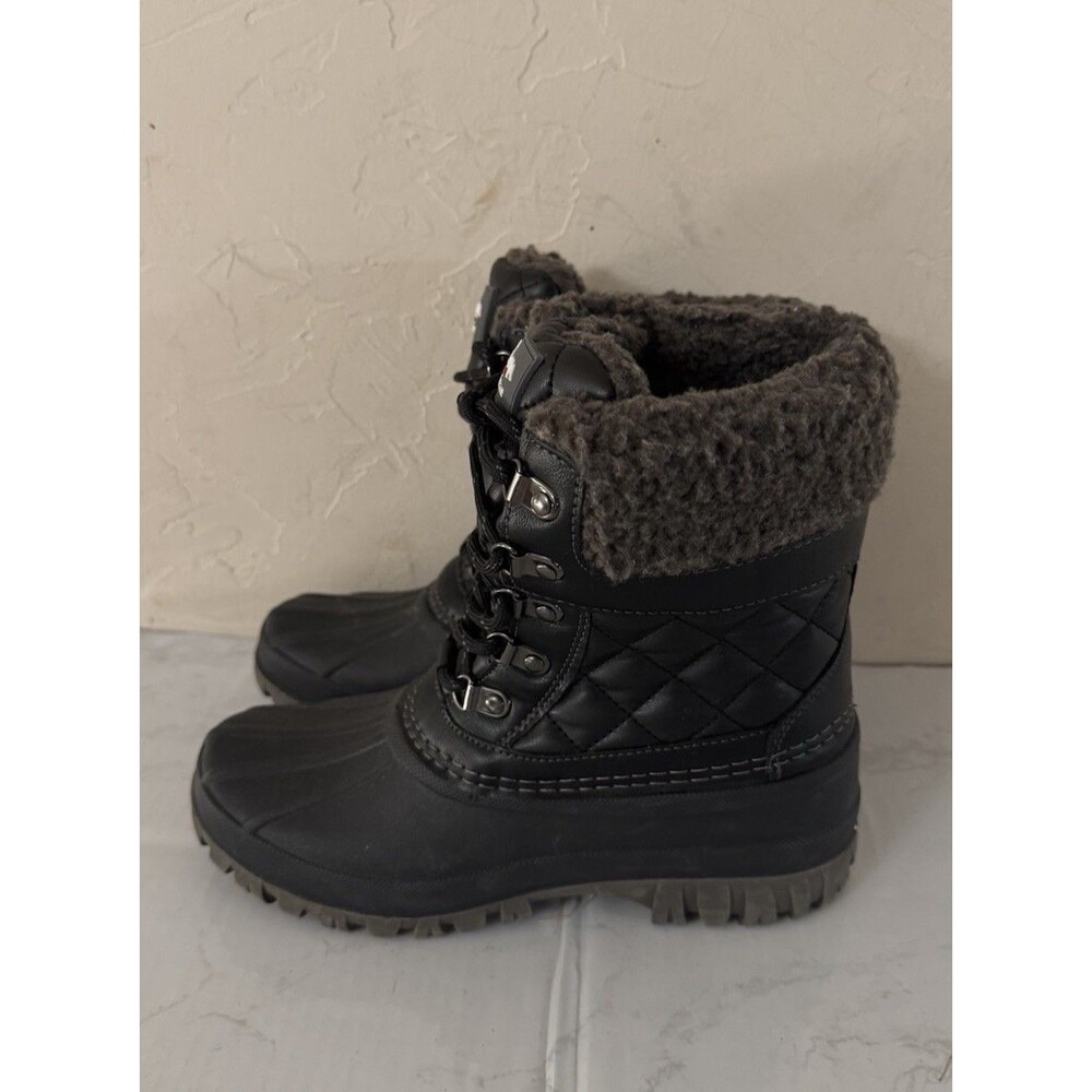 Y2K Style Storm By Cougar Carlisle Boots Women's Sz 6 Black Charcoal Lace-up